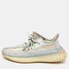 Yeezy x Adidas White/Green Knit Fabric Boost 350 V2 Cloud White Sneakers