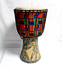 Djembe Drum Full Size African Handmade Carved 25.5