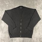 Joseph & Lyman Mens XL 100% Cashmere Cardigan Sweater Gray Button Front V Neck