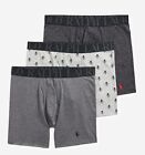 3-Pack Men's Polo Ralph Lauren Stretch Classic Fit Grey Boxer Briefs Sizes S M L