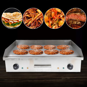 NEW 4400W Electric Counter-top Griddle Flat Top Griddle Stainless Steel Tabletop