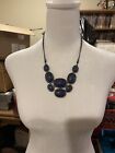 Blue Festoon Necklace, Weaved Chain and Extender