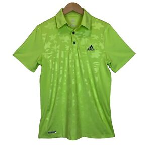 Adidas Mens Large Polo Shirt Green ClimaCool Moisture Wick Golf
