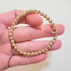 14k Solid Yellow Gold 5mm Ball Bead and Bolt Spring Clasp Bracelet