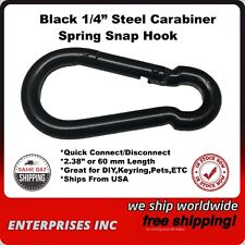 Carabiner Snap Hook Spring Black Steel 1/4