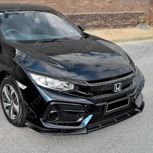 For 2017-2021 Honda Civic Hatchback Painted Black MUG Front Bumper Lip Spoiler (For: Honda Civic)