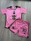 Inter Miami Pink Leo Messi #10 2024-2025 Jersey And Shorts Kids Sizes 7y 8y 9y