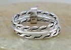 EXOTIC 925 STERLING SILVER 3 BAND STACKED RING size 8 style# r2710