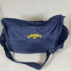 Camel Duffel Bag w/ Logo Blue/Yellow  Gym Nylon Tobacco  Tote Bag Vintage