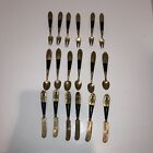 New ListingVintage Siam Brass/Gold Tone Buddha 18pc Flatware Set 6Spoon 6 Fork 6 Knife