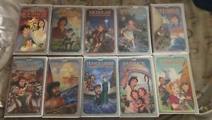 Lot of 10 Animated Kids Christian Saints Titles VHS Tapes.