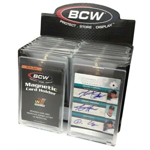 3 BCW 55 Point UV Protected Magnetic Thick Trading Card Holders one touch
