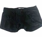 Vintage Black Bullhead Shorts Hot Pants Size 00 Gothic Grunge Y2k 90s Distressed