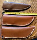 Leather Knife Sheath Lot (3) Unbranded Nice Sheaths For Fixed Blade Knives