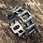 MENDEL Cool Mens Motorcycle Biker Chain Link Band Ring Stainless Steel Size 7-15
