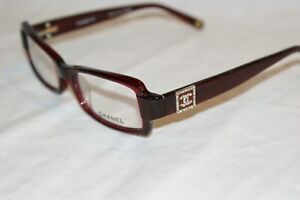 Vintage Chanel 3064B Dark Burgundy  Rectangle Eyeglasses Frame 51-17 135 Italy