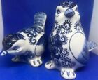 New ListingVintage Set Ceramic Porcelain Birds Blue & White Floral Figurines (lot of 2)