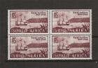 South Africa 1949 Sc# 108 set Wandered Port Natal Settlers Boat block 4 MNH
