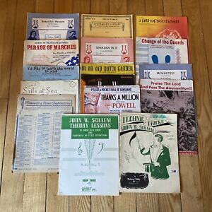 Lot of 18 Vintage Antique SHEET MUSIC Collection,  1930s-1960s