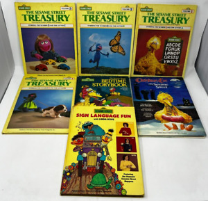 Vintage Set Of 7 The Sesame Street Treasury Book's Good Condition!