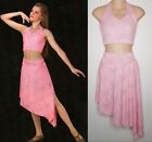 Dream Within Adult Large Pink Ballet Dance Costume Asymmetrical Skirt & Crop Top