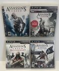 PS3 Assassins Creed Games Lot 1, 3, Black Flag Brotherhood COMPLETE  TESTED