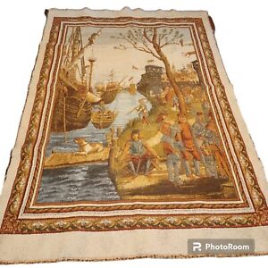VTG French Tapestry Medieval Hunting Home Décor Tapestry/Wall Hanging 54