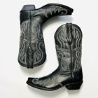 Ariat Western Cowboy Boots Men’s Sz 10.5 D Black Leather Embroidered Snip Toe
