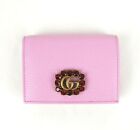 NIB Gucci Marmont Women's Pink Leather Wallet w/Crystal Double G 499783 5871
