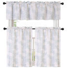 Brielle Embroidered Linen Kitchen Curtain Tier & Valance Set - Assorted Colors