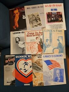 Lot Of 10 Vintage & Antique Sheet Music