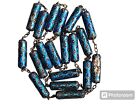 Antique Chinese Export Sterling Blue Enamel Cylindrical Tube Bead Necklace 62g