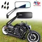 New Black Rectangle Motorcycle Mirrors For Harley Cruiser Bobber Chopper Softail (For: Harley-Davidson Breakout)