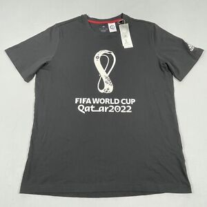 Adidas Fifa World Cup Qatar Shirt Men’s Large Black 2022 End Plastic Waste NEW