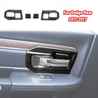 2x Inner Door Handle Bowl Cover Trim Frame For Dodge Ram 1500 11-17 Carbon Fiber (For: 2015 Ram 1500)
