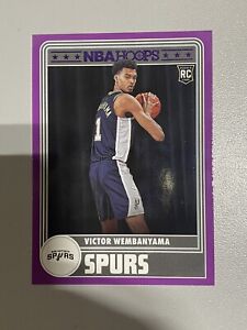 Victor Wembanyama 2023-24 Panini Hoops NBA Rookie Tribute Purple RC #298 Spurs🔥