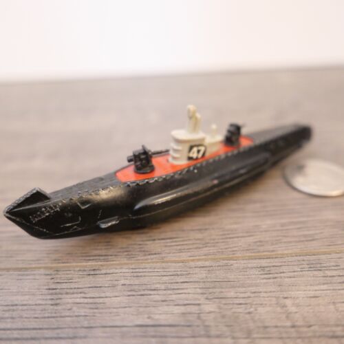 Vintage Tootsie Diecast Toys Submarine Black & Red !!!