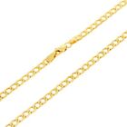 10K Yellow Gold 3.5mm Curb Cuban Link Chain Pendant Necklace Mens Womens 16