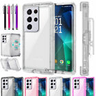 Samsung Galaxy S21 Plus S21 Ultra 5G Case Belt Clip Stand Clear Shockproof Cover