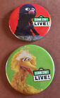 2 Vintage Sesame Street Live 1985 3-1/2” Muppet Pins Big Bird & Grover