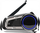 Motorcycle Bluetooth Headset with Music Sharing,4 Riders 1500M Helmet Black