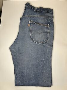 Vintage Levis Orange Tab Jeans 36x32 With Flaws On Back Pocket And legs