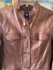 2013 Vintage, Womens Brown GAP Leather Utility Jacket, Size Small