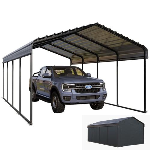 12 x 20 ft Outdoor Carport Heavy Duty Gazebo Garage Car Shelter Shade w/Sidewall