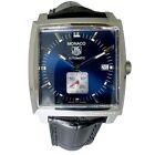 AUTH TAG HEUER WATCH MONACO DATE WW2111 AUTOMATIC BLUE DIAL SMALL SECOND F/S