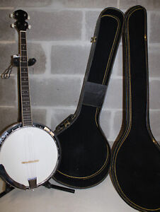 NO RETURNS~ Banjo 38in 5 String Right Hand 22 Frets w/ Case~ AS-IS AO4054361