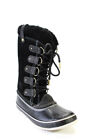 Sorel Womens Mid Calf Suede Shearling Lined Snow Boots Black Size 10