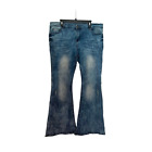 Men's 70's Fashion Costume Denim Distressed Flare Bell Bottom Jeans Size 3XL