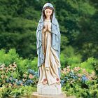 Beautiful Sculpture Of The Virgin Mother Mary Praying w/ Rosary Garden Statue