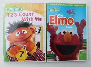 2 Sesame Street DVD's: Big Elmo Fun! - 123 Count With Me (Ernie) Good Used